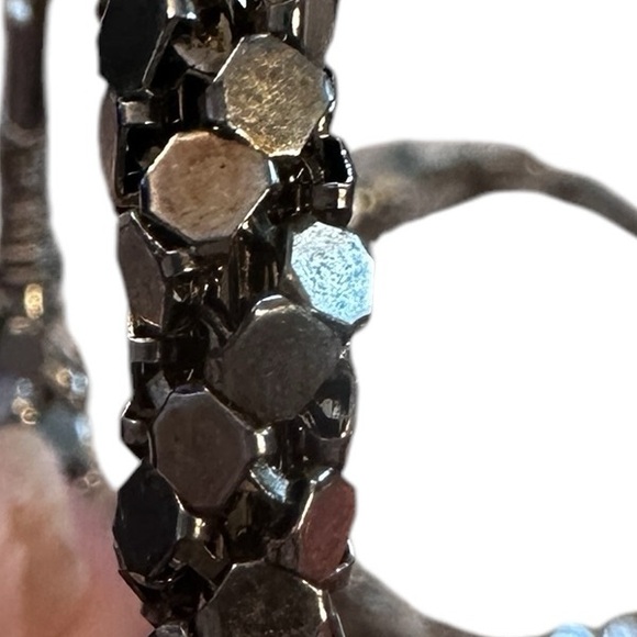 Vintage Metal Work 2” Silver Hoop Earrings - Picture 7 of 14